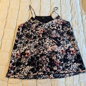 Willi Smith Black and Pink Floral Blouse